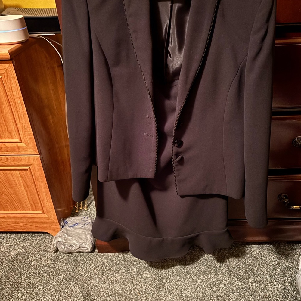 Evan Picone Black Sport Coat Tailored Blazer